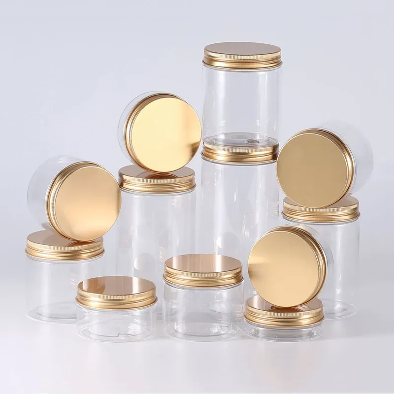 Flaskor Wholese Plastic Jar Pet Empty Cosmetic Mask Cream Wax Packaging Containers POTS With Lids Screwon Refillable Balm Travel Bottle