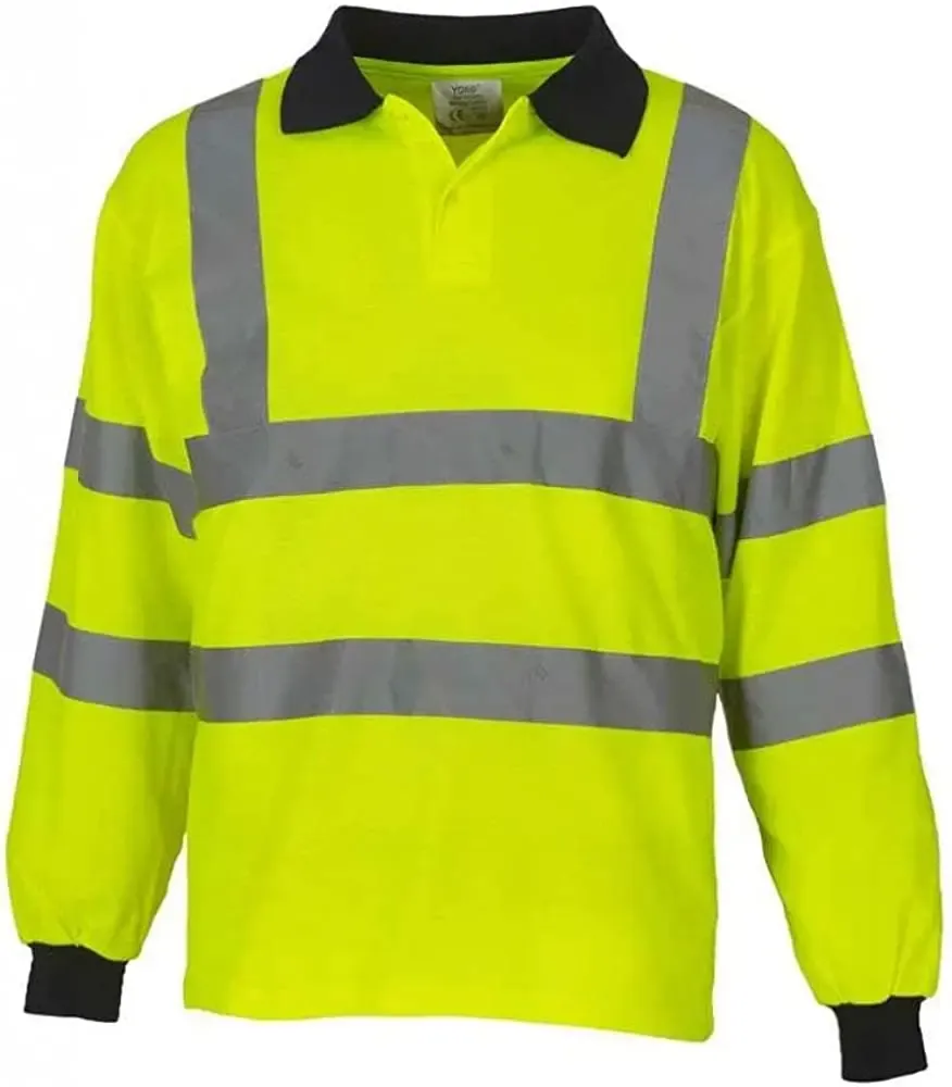 Polos Safety Work Polo Shirt Hivis Shirt riflettente ad alta visibilità polo arancione giallo arancione