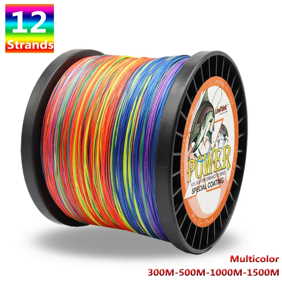 Аксессуары плетеная рыболовная линия x12 12strands 300m1500m Multycolor Super Strong Japan Multifilament Pe Braid Wire 35lb180lb