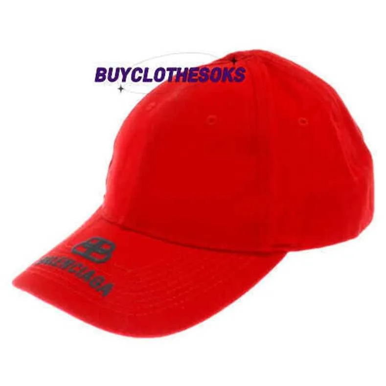 Luxushüten Modedesigner -Kappen Frauen Männer bestickt Baseball Cap Blnciaga l Sun Hut Logo verwickelt Baseballhut Red 577548 Zustand Wl