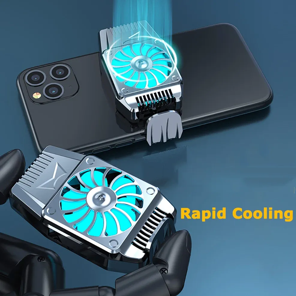 Refroidisseurs Universal Phone Mobile Radiator Téléphone refroidissement Ventilateur de refroidissement Cold Wind Handle Fabriader pour l'iPhone Samsung Xiaomi Huawei Fen