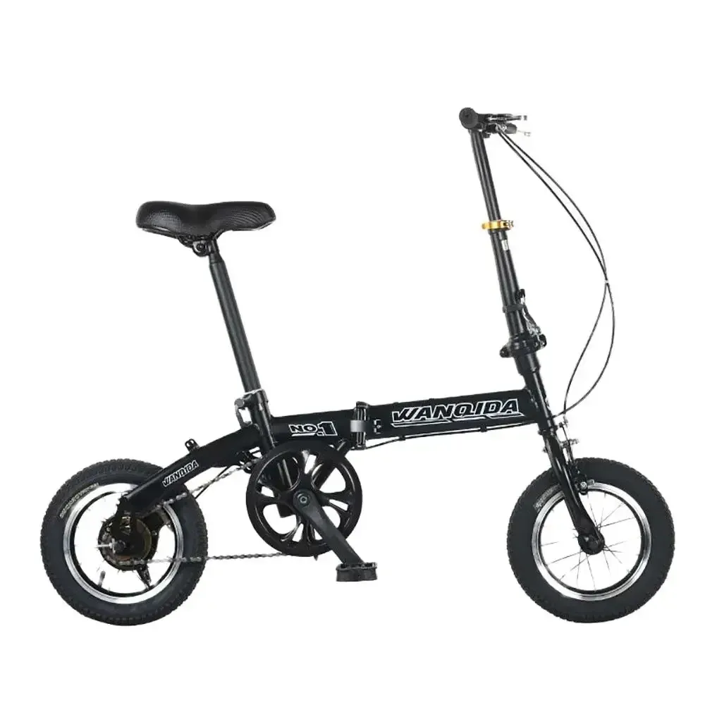 Rowerowy stalowa stalowa stalowa rower 12 -calowy rower składany na zewnątrz wrażliwy na rower w czułe silikonowe uchwyty są bezpieczne i bez poślizgu stabilne