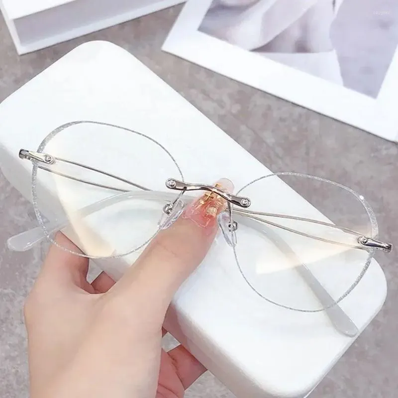 Okulary przeciwsłoneczne bez krawędzi damski soczewki hd okulary czytania mody modne okulary do cięcia diamentu dla kobiet unisex luksus Far Sight Presbyopia
