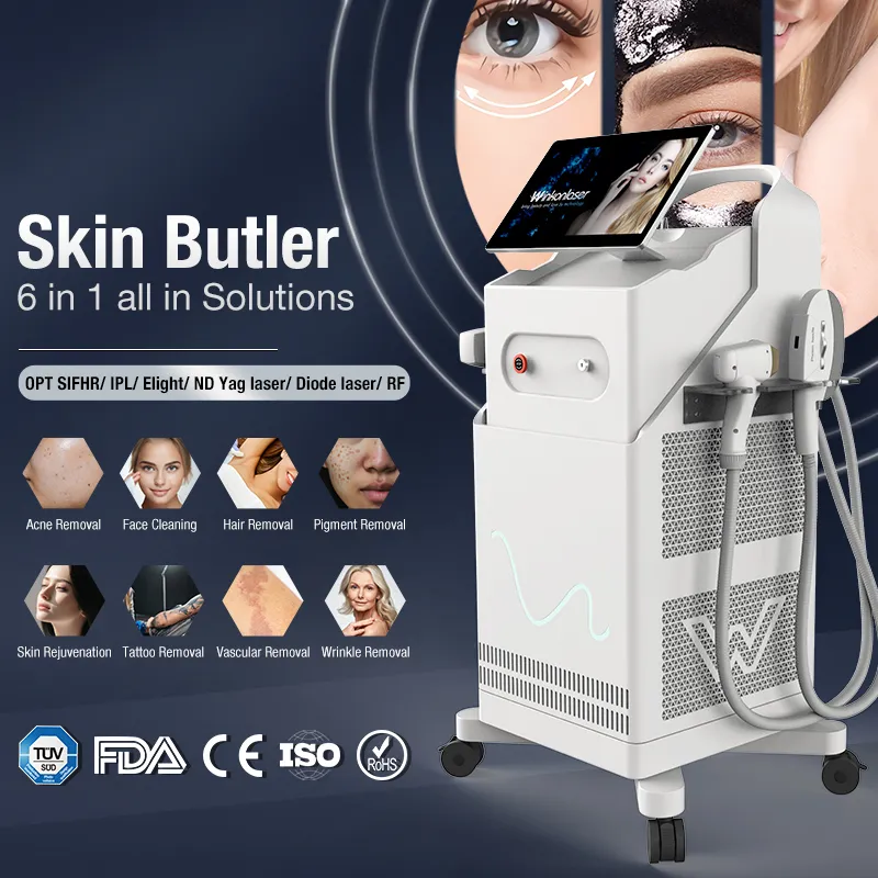 Hot selling IPL OPT hair removal Machine ND Yag laser Tattoo Pigmentation RF Skin Rejuvenation 360 Magneto Optic E-Light