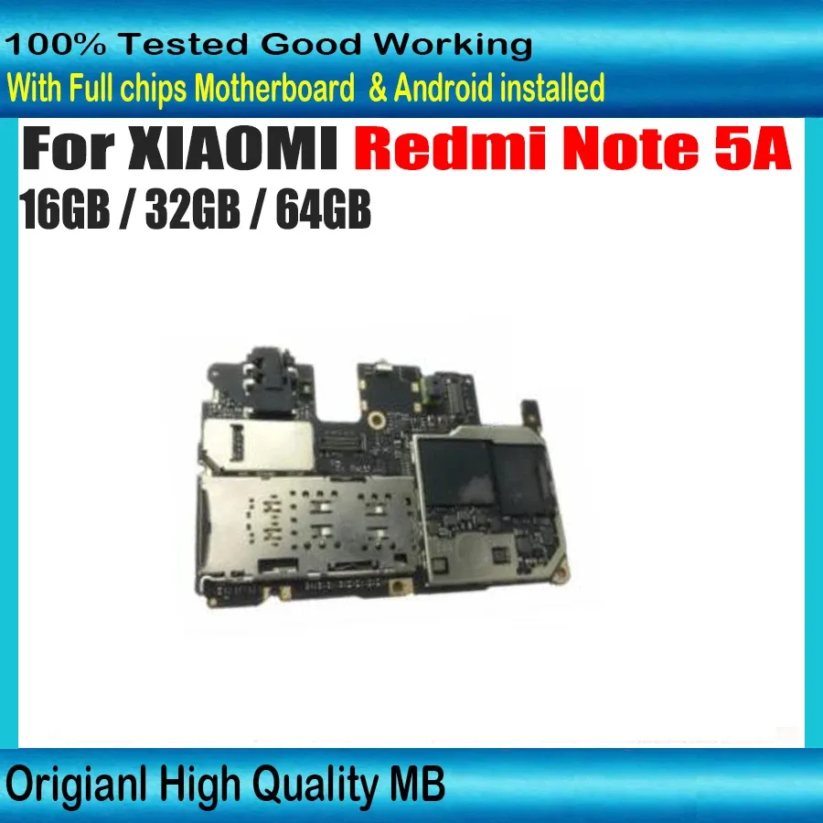 アンテナ100％Xiaomi Redmi Note5aのメインボードNote5aマザーボードロジックボードオリジナルワークロック解除メインサーキットボード
