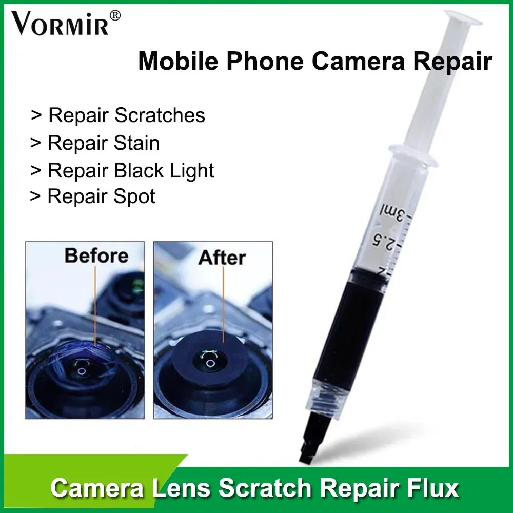 Filtrar Mobiltelefonkameralinslins Repor Borttagningsflöde för iPhone Android Lens Scratch Black Light Dot Stain Borttagning Reparation Vätskelim