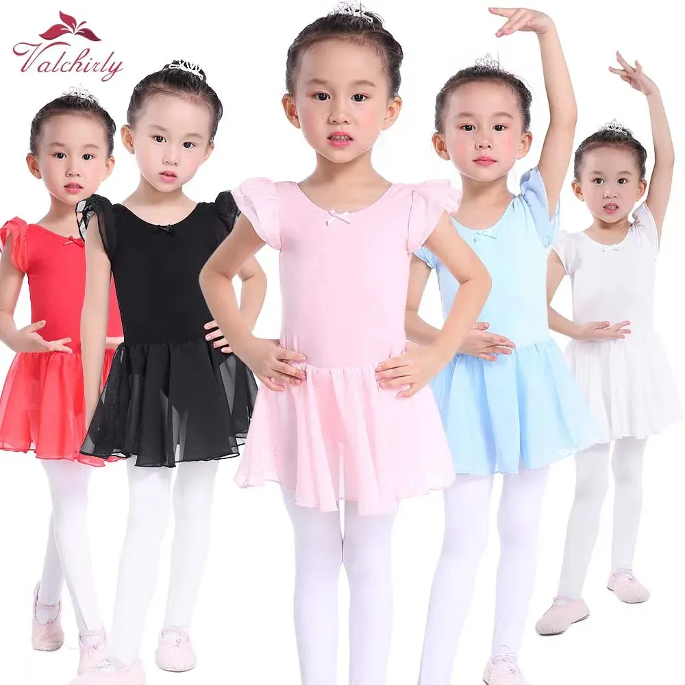 Robe de ballet rose enfants justaucorps tutu de danse porte costumes justaucorps de ballet pour ballerine de fille 240516