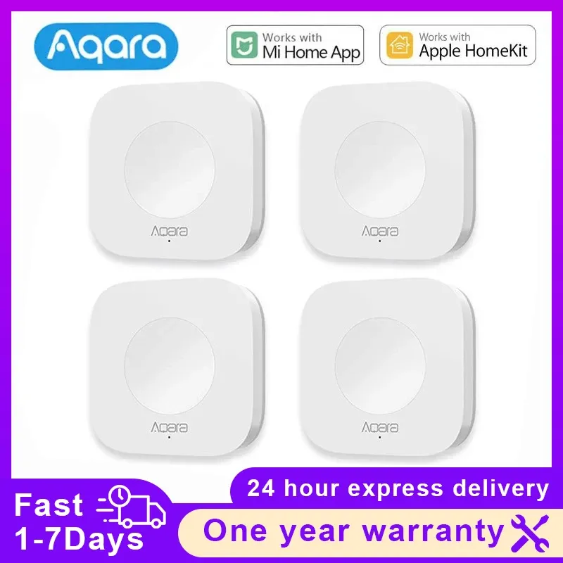 Kontroll AQARA Wireless Smart Switch ZigBee Connection Versatil 3way Control -knapp kompatibel med Apple HomeKit för smart hemenhet