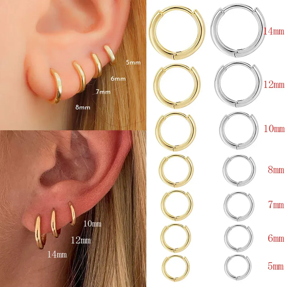 Earrings 18G Small Hoop Earrings for Women Tiny Cartilage Helix Daith Tragus Huggie Earrings for Men Piercing Jewelry Sleeper Ear Hoops