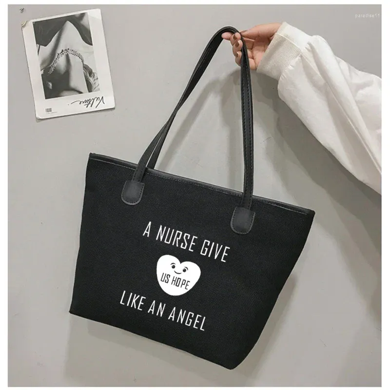 Shopping Bags Angel Funny Printed Tote Bag Personalizd Accessories Work Gift For Nursing Women Handbag Beach Drop