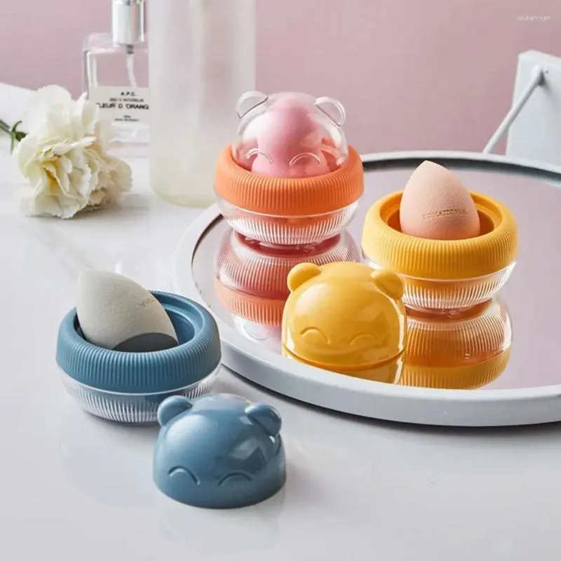 Storage Boxes Display Shelf Beauty Egg Box Cosmetic Sponge Case Makeup Tools Desktop Rack Women