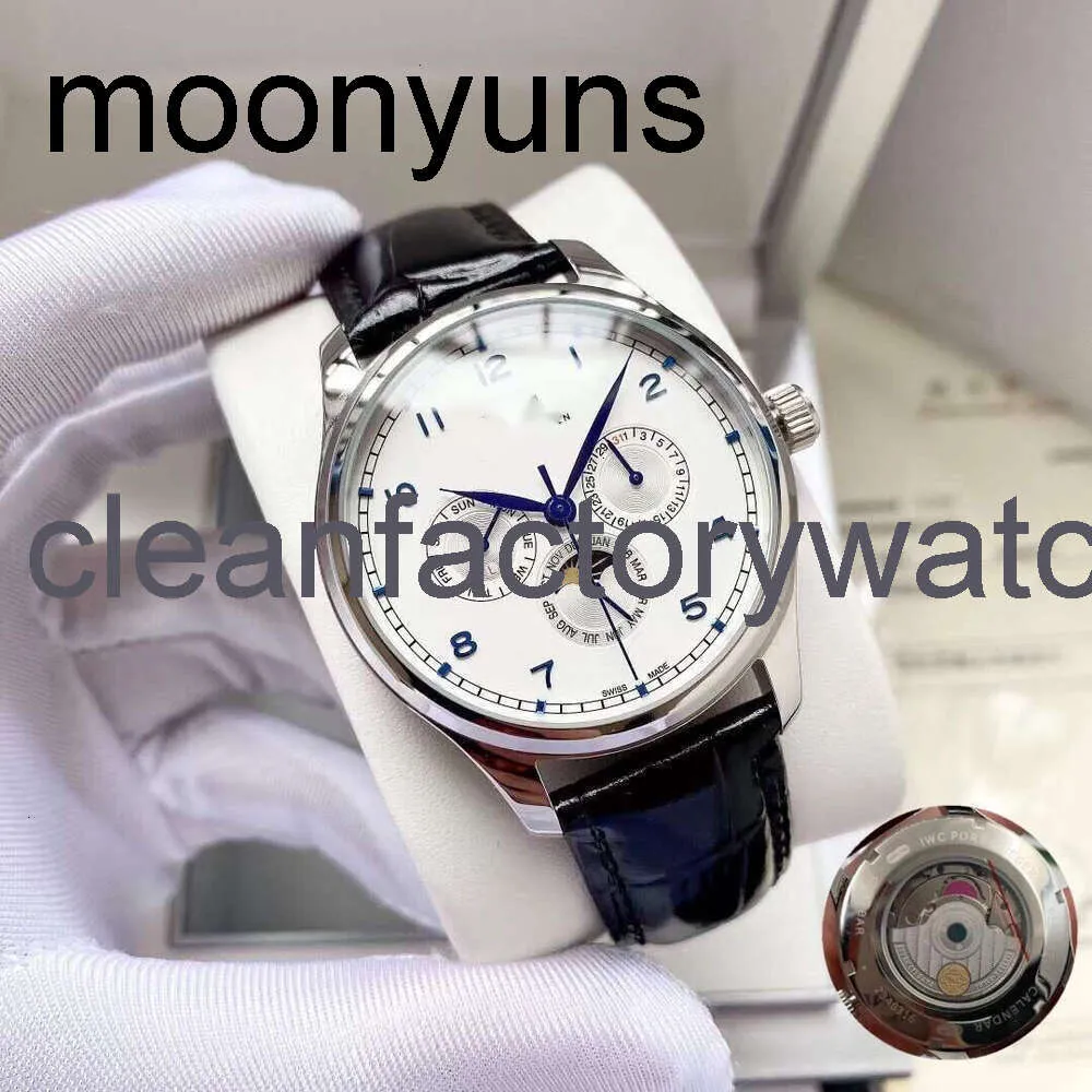 Drogie iwcity zegarek męskie Menwatch Portugieser Watches Wysokiej jakości auto mechaniczny Uhren Super Luminous Data Watchmen Transparent Montre Pilot Luxe 9HQ6