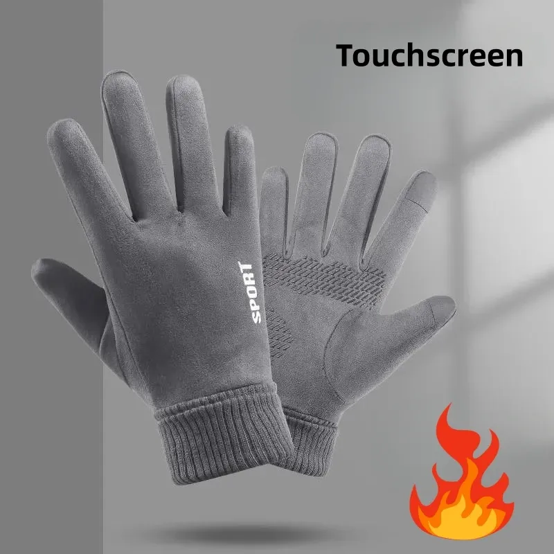 Guanti in pelle scamosciata guanti da uomo inverno inverno anticonfesvo sottile touch screen caldo screen addensato in guida per guida motociclistica