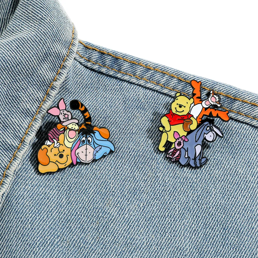 childhood cartoon bear tiger enamel pin Cute Anime Movies Games Hard Enamel Pins Collect Metal Cartoon Brooch Backpack Hat Bag Collar Lapel Badges