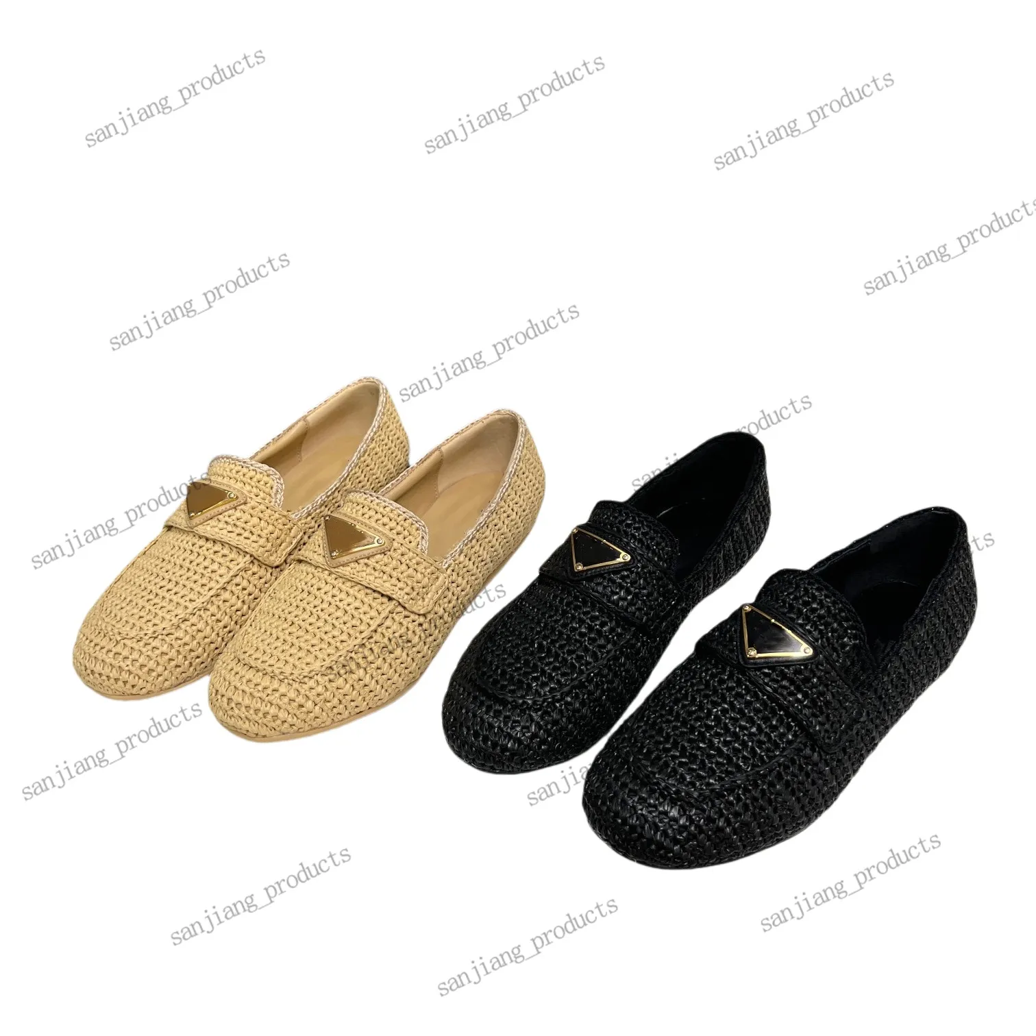 Diseñador de lujo EMPADRILLES Slipper Women Casual Shops Plataforma de primavera de verano con cartas Trigonómetro Logo Flofer Girls Straw Rope Weaving Sobre Sole Eur41