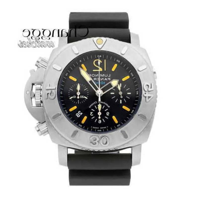 Timing multifonctionnel à six broches Mentide Quartz Watch imperméable Pererei Lumino submergeble Automation 47 mm Aceter Montre Homme Pam 187