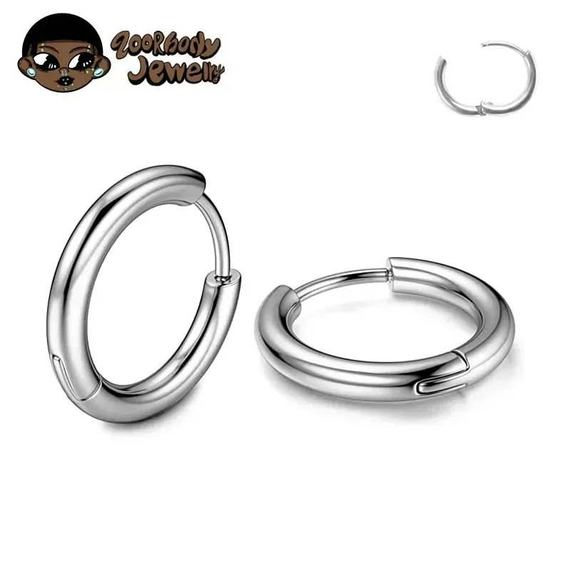 Ohrringe 1 Paar Implantat Grad F136 Titanminimalist Huggie Hoop Ohrringe Helix Rook Lobe Conch einfache Reifen Ohrpiering 8/10/12mm