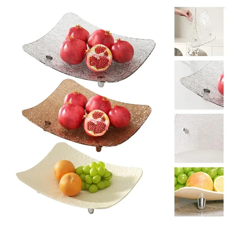 Tallrikar 1pc förvaringsbricka bord te frukt desserter arrangör tallrik akrylpanna dekor 25 6 32 cm kök matsal tillbehör