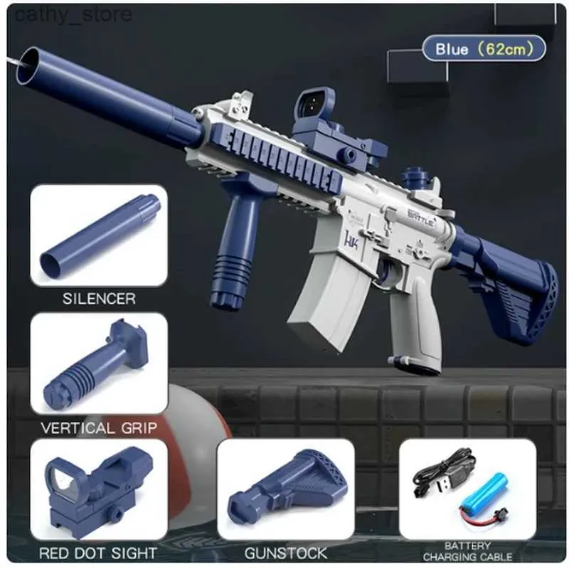 Gun Toys New M416 Water Gun Electric Pistol Shooting Toy Full автоматическая летняя пляжная игрушка для детей детские мальчики для девочек Giftl2404