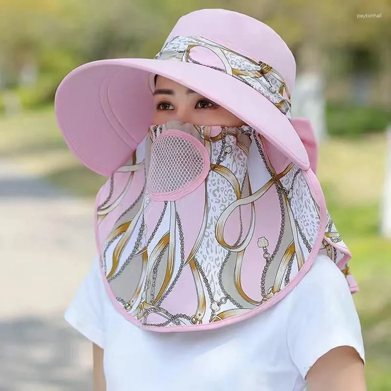 Wide Brim Hats Tea-picking Sun Fashion Women Cover Face Foldable Panama Hat Outdoor Men Breathable Anti-uv Bucke Cap