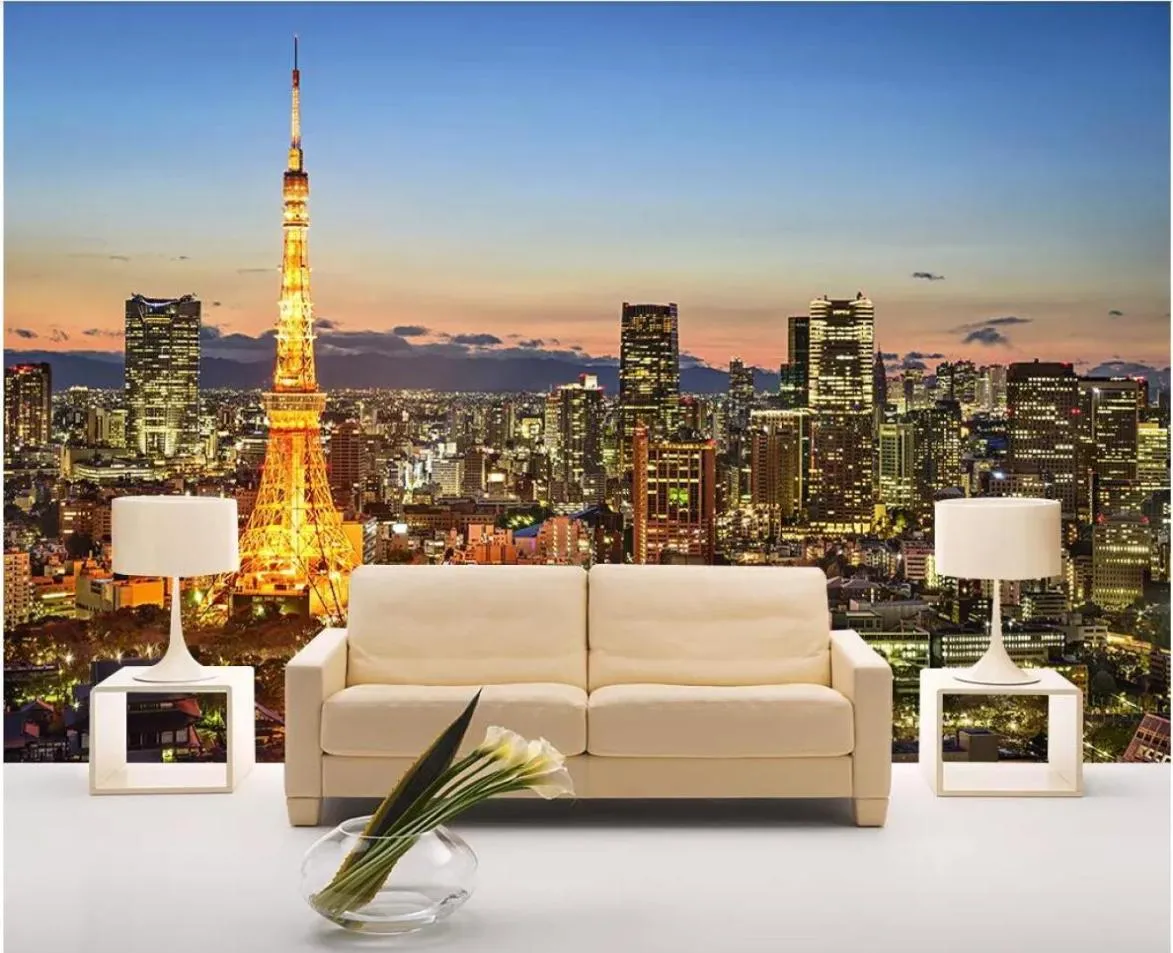 WDBH 3D Papel de parede personalizado PO Famous Paris Tower Cenário da sala de estar TV Decoração de casa Murais de parede 3D para paredes 2440047