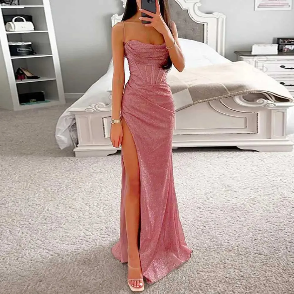 Wan Womens Bodycon Dress Shiny Glitter Spaghetti Strap Split High Waist  Summer Evening Dress From Jichang_store1, $16.01 In Bulk | DHgate.Com