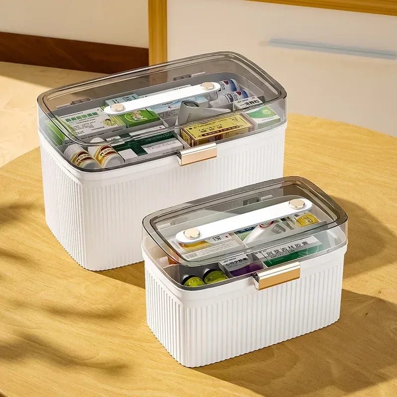 Przenośny zestaw do przechowywania zestawów do przechowywania Pudełka Plastikowe wielofunkcyjne rodzinne pudełko ratunkowe z uchwytem narzędzia klatki piersiowej