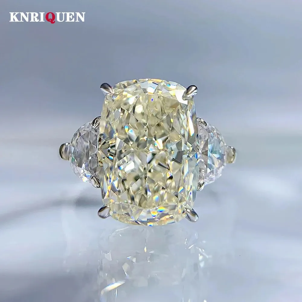 Trend 100% 925 Echt zilver 9*13 mm Witte G Hoge koolstof Diamantringen voor vrouwen trouwringfeestje fijne sieraden vrouwelijke geschenken 240412