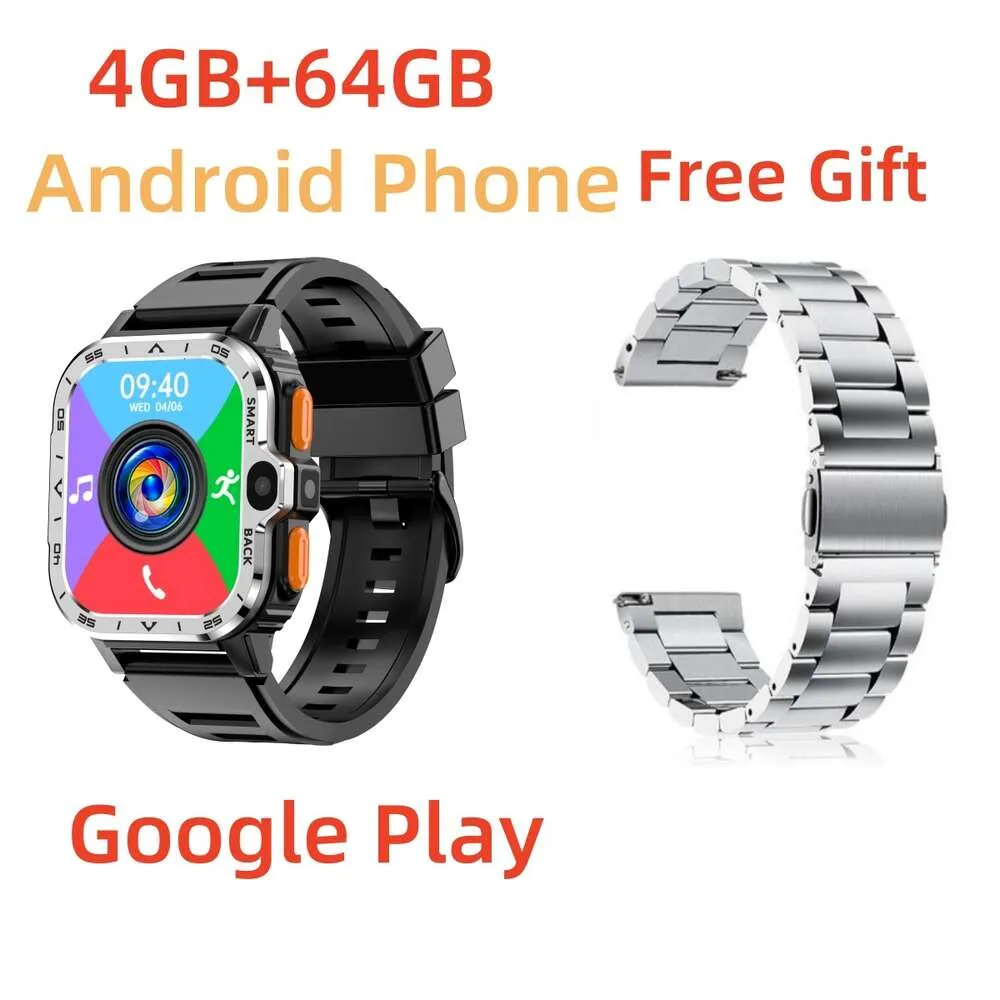 4G Android Smart Watch 2.03 '' For Men Business BEART TEART MONITOR 64 GB ROM Pluggable SIM Card 4G z Waterpoof Clock WIFI GPS