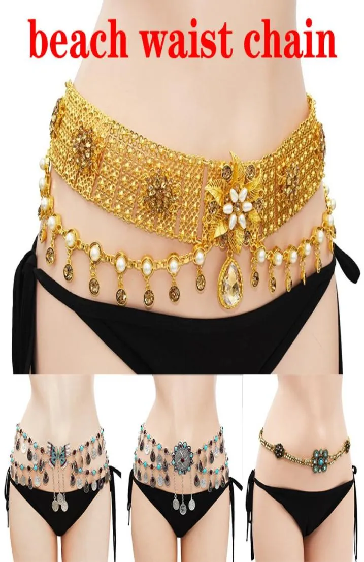 2022 Classic Luxury Women039S Summer Beach Belt Ethnic Belly Dance Taille Chain Tassel Bloeme Butterflyvormige accessoires Drop705882145933