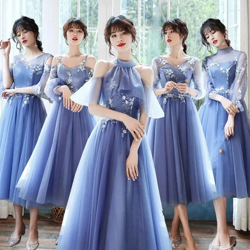 Party Dresses Dress for Women 2024 Elegance Style Blue Formal Evening Dinner Sisters Group Bridesmaid Wedding Women's