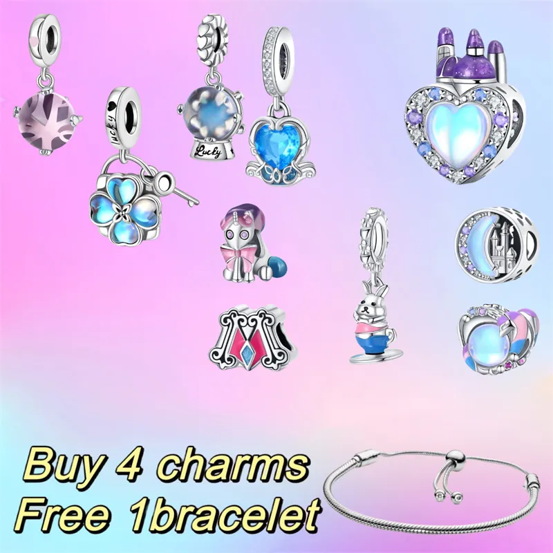 Top Designer Women's Charm Bracelet Fairy Tale Town Series Dream Castle Unicorn S925 DIY Fit Pandoras Bracelet Luxury Jewelry Gift for Mom