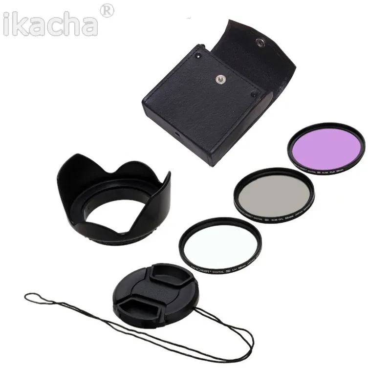 Filters IKACHA 49mm 58 mm 67 mm 55 mm UV -filter 52 mm FLD Cpl Set Lens Hood voor Canon EOS 600D Sony voor Nikon D7100 5200 D5300 D3300