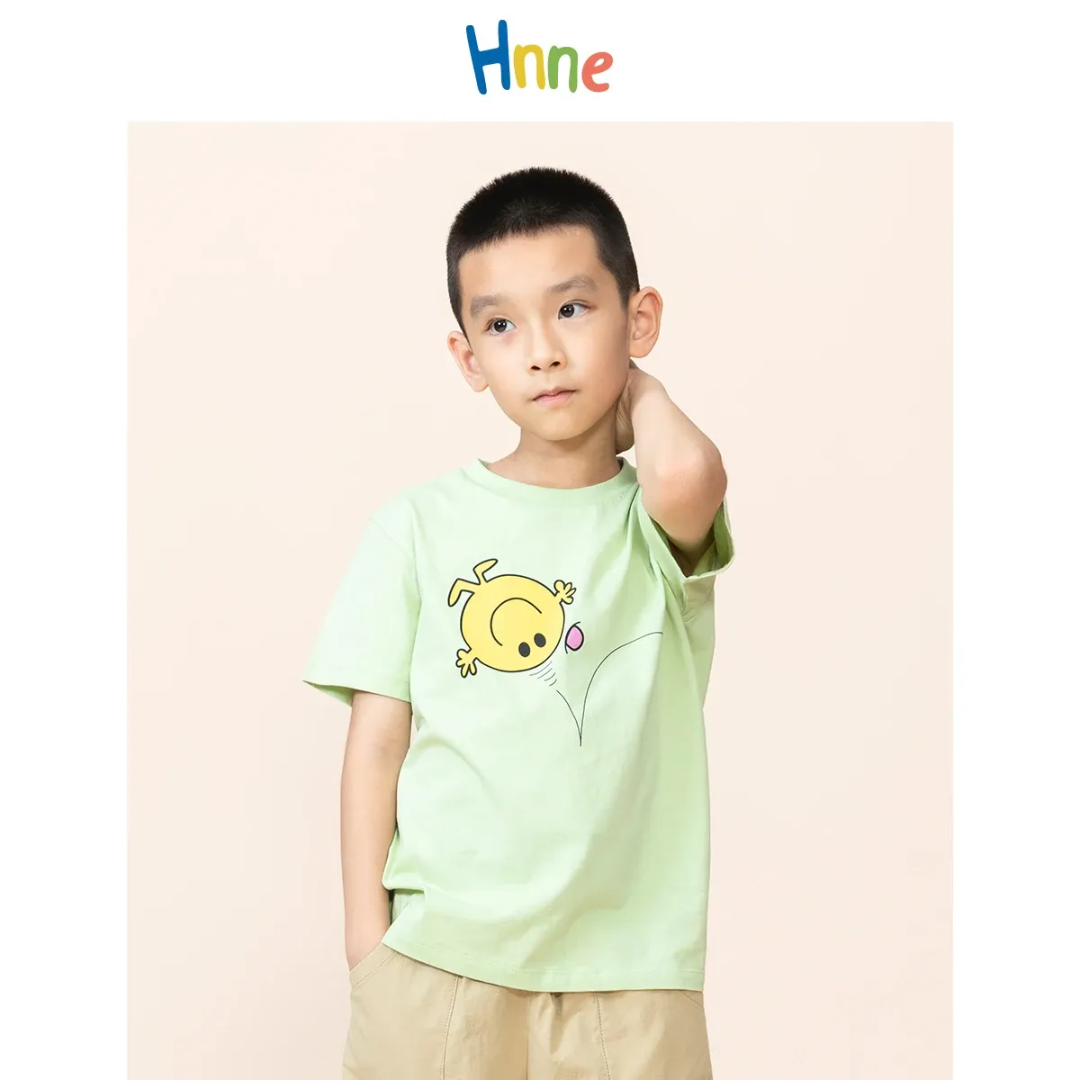 Tees Hnne 2022 Летний новый мультипликационный принт натуральный 100% хлопковая ткань детская футболка Unisex Moad