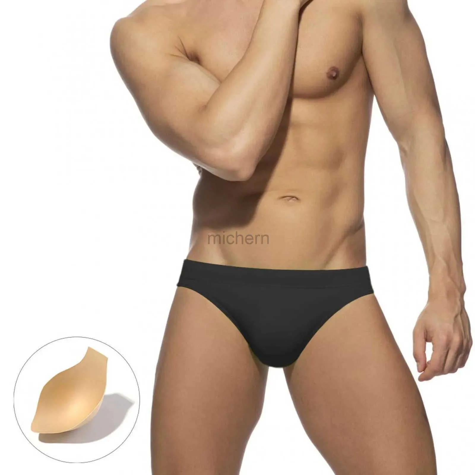 Costumi da bagno maschile solido costume da bagno uomo sexy beachwear su costumi da nuoto estivo maschio gay a bassa vita bassa costumi da bagno rapido abito da bagno 2024 brief di nuoto D240424