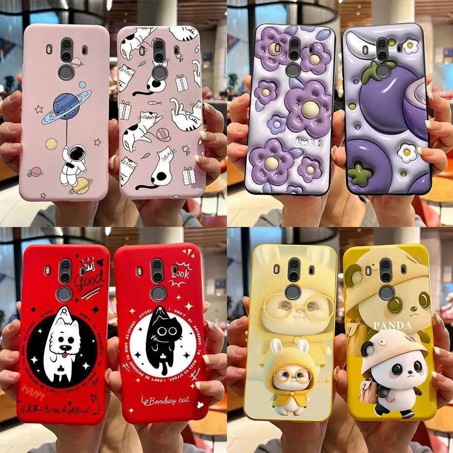 COSE TELEFOONCUSS VAN MOLDAG TELEFOON Soft Silicone Case voor Huawei Mate 9 10 Pro Cute Rabbit Panda telefoonhoes terugbescherming Cover voor Mate9 Mate10 10Pro Fundas 240423