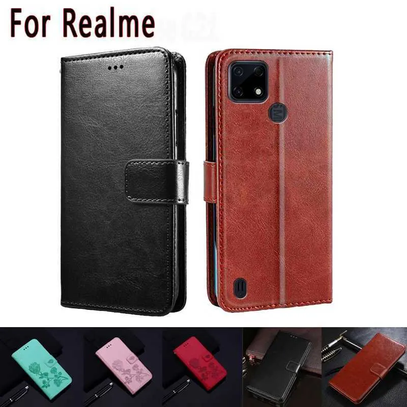 Cas de téléphones portables pour Realme C21 C20 C20A C21Y C25 C25Y C25S C11 C12 C15 C17 C3 C30 C31 C35 Couvre Papier téléphonique pour Realme C 21 25 11 31 35 cas 240423