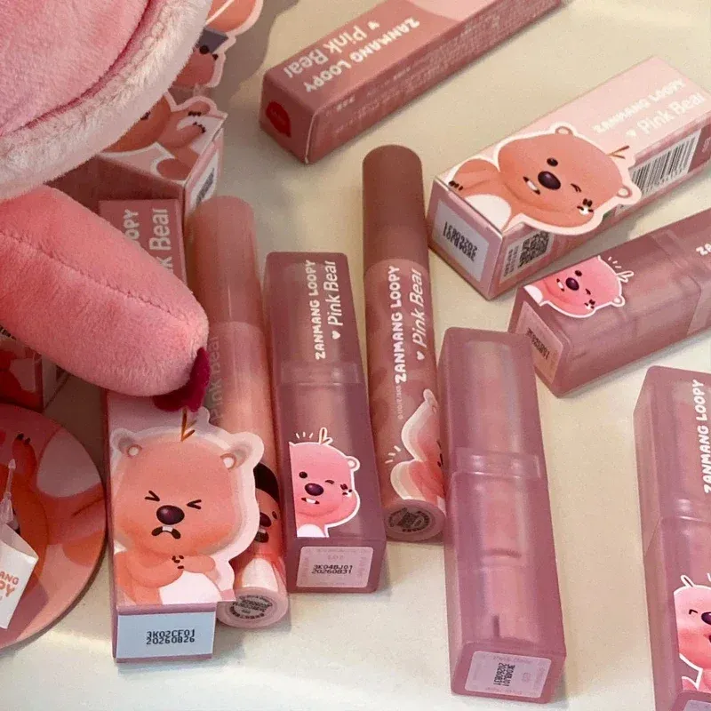 Lipstick pinkbear spiegel lipglazuur langdurige anti -aanbak matte vloeistof lippenstift natuurlijke naakt lip make -up schoonheid maquillajes para mujer