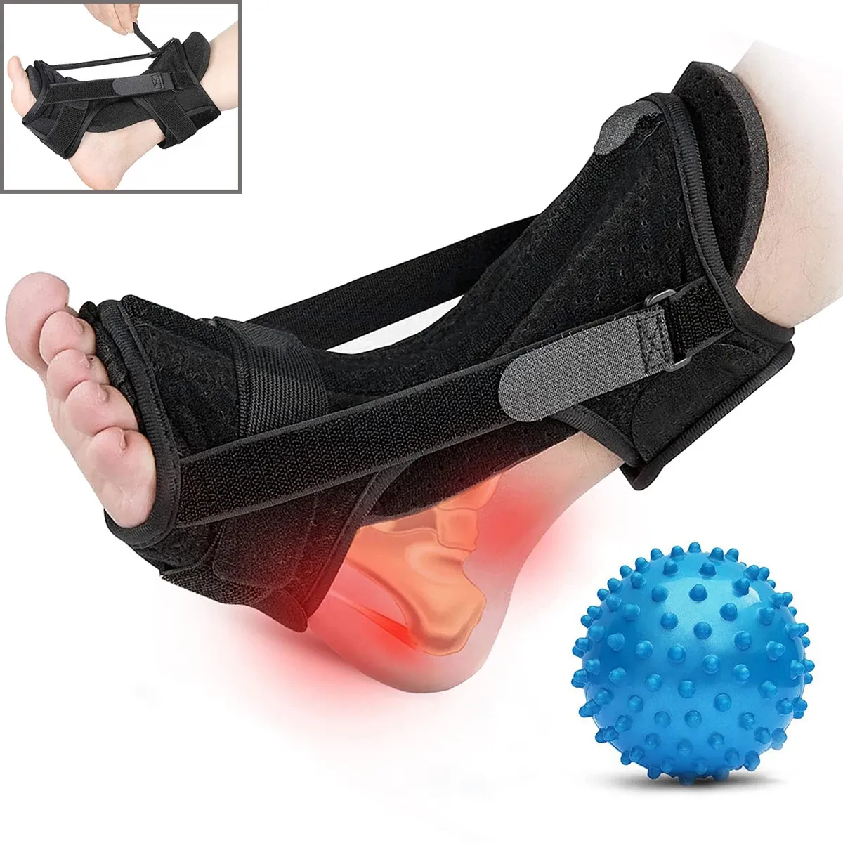 Ferramenta Ferramenta Fasciite plantar Ajusta Peda Drop Brace Rehabilitation Meias de descanso de pé fixo