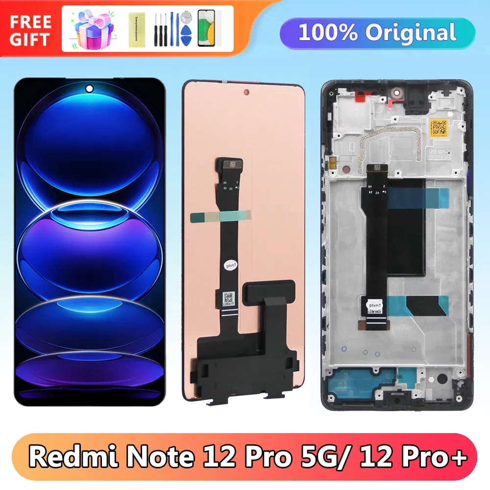 Screens 6.67" Screen for Xiaomi Redmi Note 12 Pro 5G 22101316C Lcd Display Touch Screen for Xiaomi Redmi Note 12 Pro+ Plus 22101316UCP