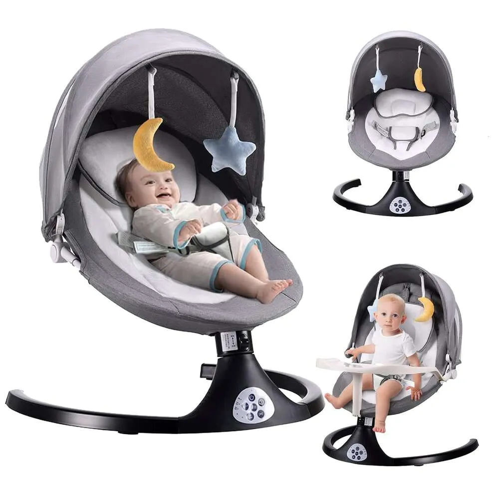 5 Speed Electric Bluetooth Baby Swing for Newborn with 3 Timer Settings, 10 Lullabies, Portable Design, and Remote Control for Infants 5-26 lbs