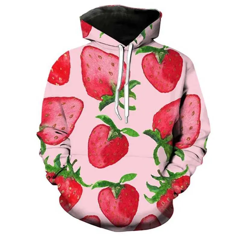 Bluza Nowe druk 3D Owoce Foods Bluzy dla mężczyzn Watermelon Graphic Hoodshirts Dzieci Fashion Funny Pullover Y2K Odzież 240423