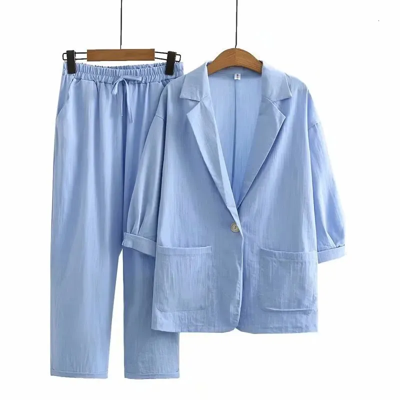 Fashion Casual Casual Suit Suit Pantalage Top Two Piece Professional Suit Elegant Womens SetS 240421