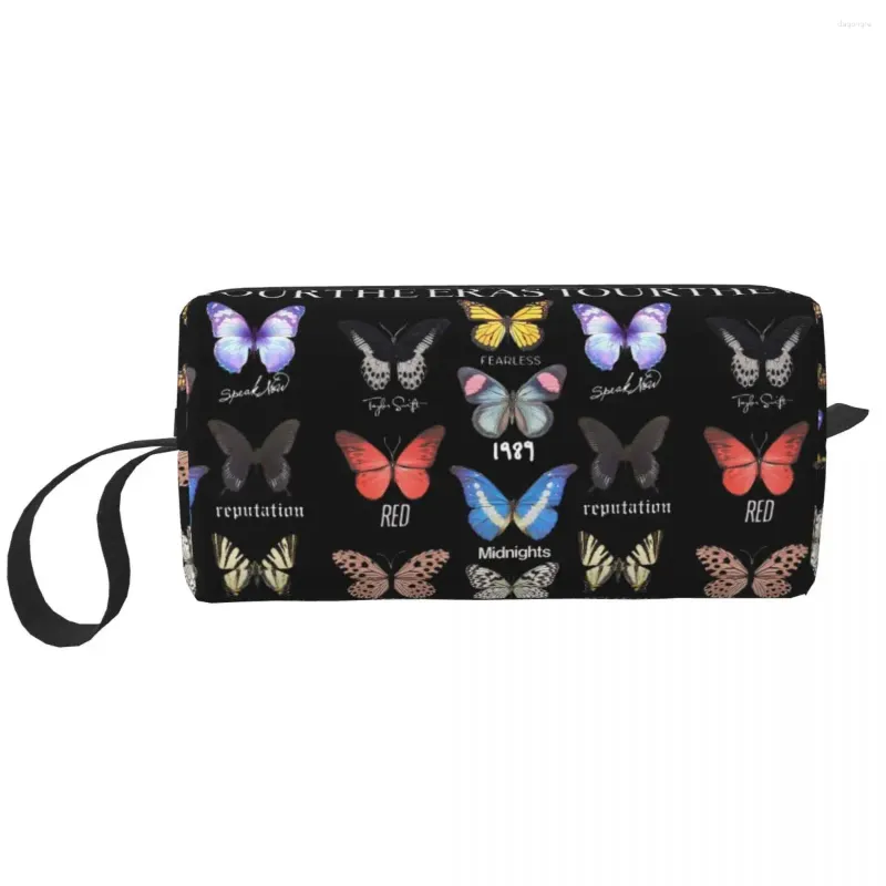 Cosmetische tassen The Eas Tour 10 Swiftie Lyrics Large Make -uptas Waterdicht Pouch Travel Gift Unisex Concert Butterfly Storage