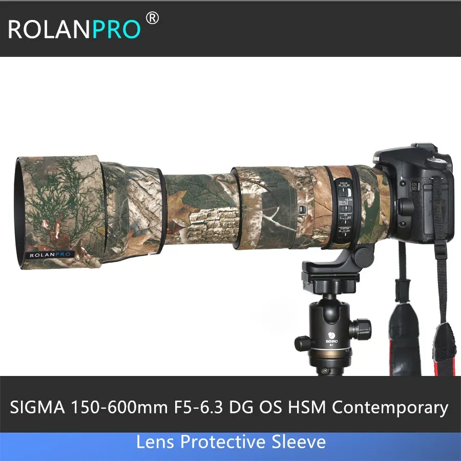 Фильтры Rolanpro Lens Lens Camouflage Poat Cover для Sigma 150600 мм F56,3 DG OS HSM Современные линзы Guns Guns Guns