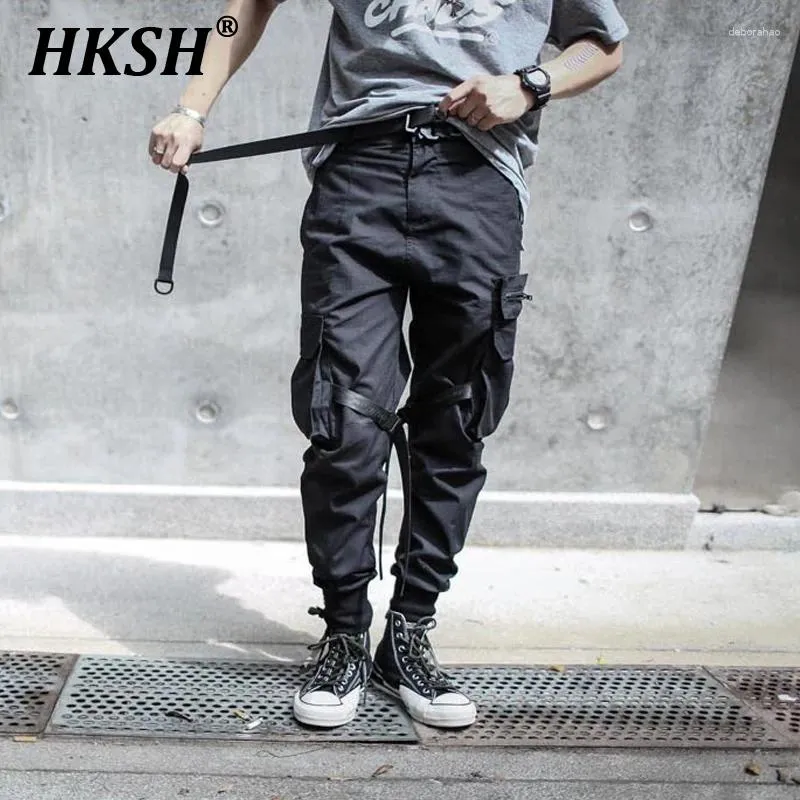 Erkekler Pantolon HKSH Bahar Sonbahar Modaya Desen Tozluklar Çok Cep Fonksiyonel Kargo Teknik Giyim Tide Koyu Taktik Şık HK0384