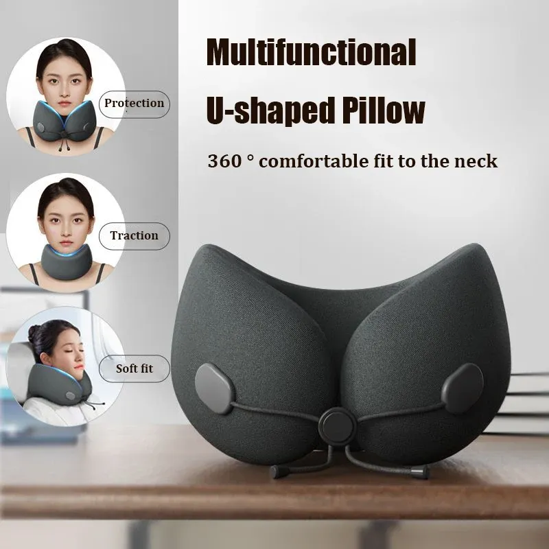 Massager New Protable Ushaped Memory Foam Pillow for Neck Protection Cervical Support Nap Pillow Ergonomic Massage Travel Pillows