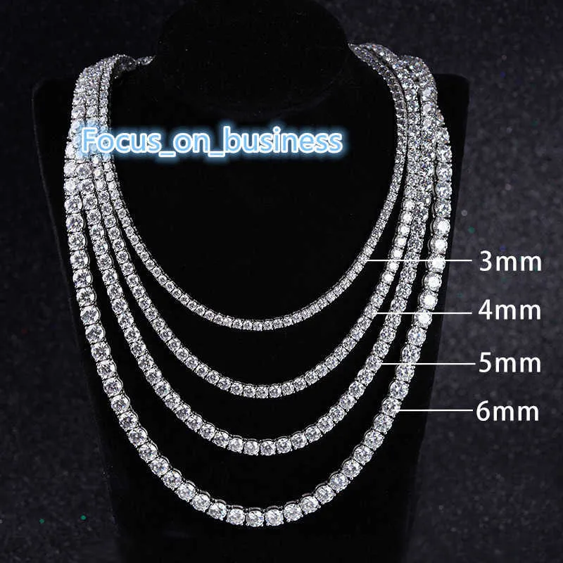 Starsgem 925 Serling Silver Bayan Kolye Diamond Moisanite Gemstone Tennis Chain Collier pour femmes