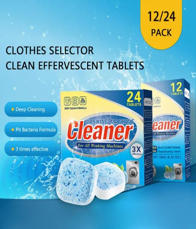 Pool Accessories 24 Pcs Washing Machine Cleaner Detergent Effervescent Tablet Washer Deodorant Durable Multifunctional Deep Clea1255478