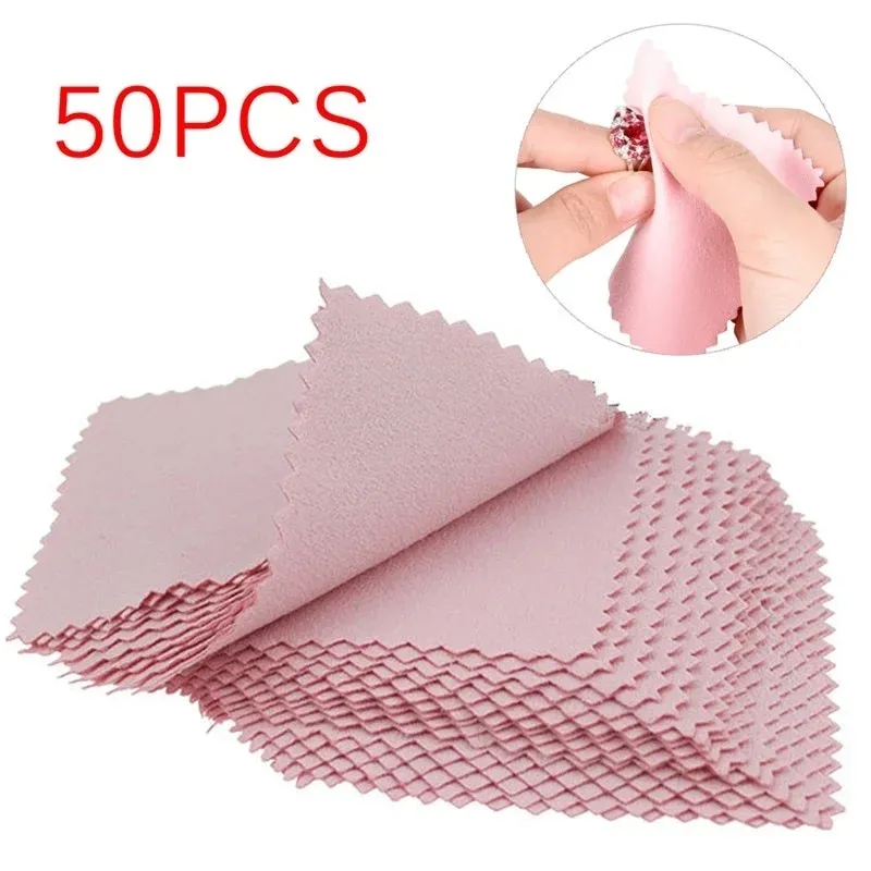 Équipements 50pcs / lot Clean Cleaning Tissing Polissing for Silver Gold Platinum Jewelry anti-Tarnish